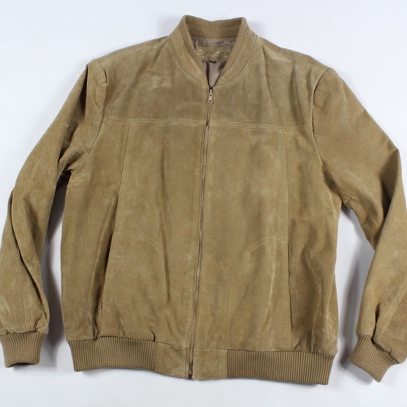 Vtg Deerskin Trading Post Leather Bomber Jacket - Picture 1 of 8